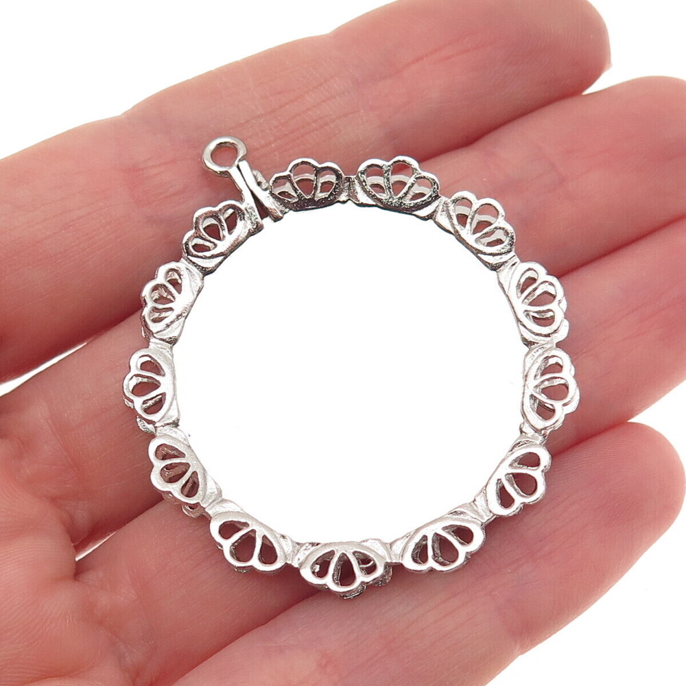 Town & Country 925 Sterling Silver Vintage Engravable Round Tag Charm Pendant